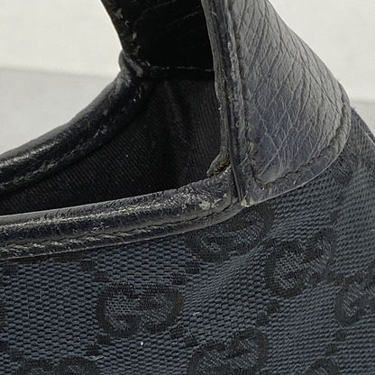 Gucci Handbag GG Canvas Jackie 00963 Canvas Black Silver Hardware Women