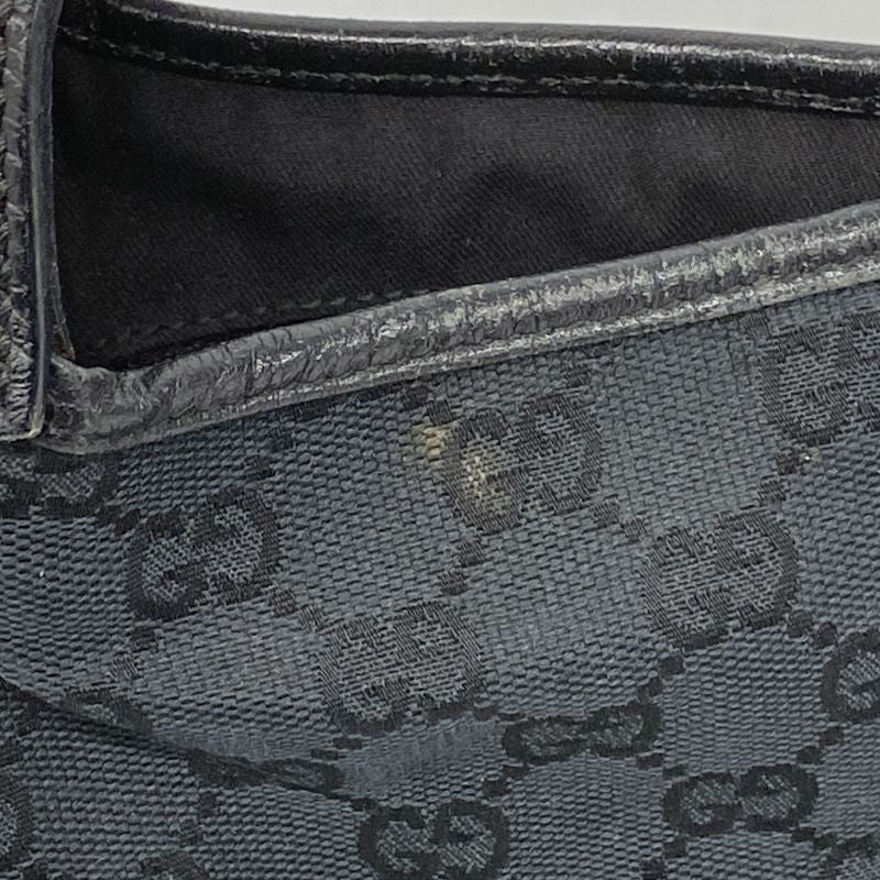 Gucci Handbag GG Canvas Jackie 00963 Canvas Black Silver Hardware Women