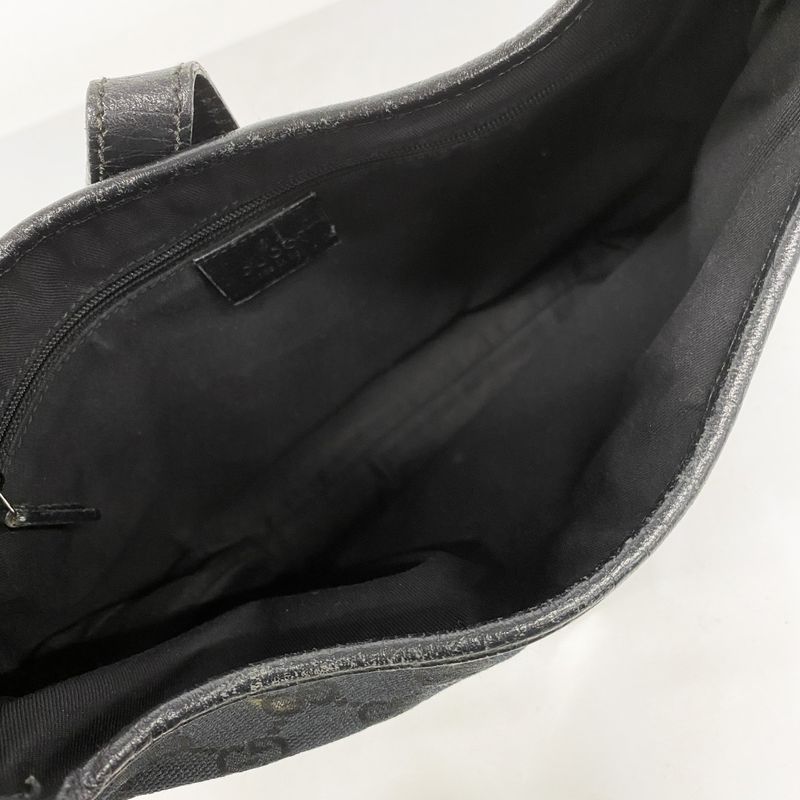 Gucci Handbag GG Canvas Jackie 00963 Canvas Black Silver Hardware Women