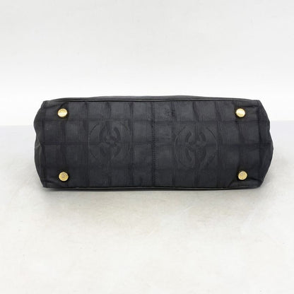 Chanel Tote New Travel Nylon Black Chien Pan Gold Hardware Women's