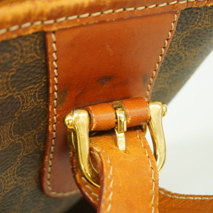 Celine Tote Bag Macadam PVC Brown Gold Hardware Women's