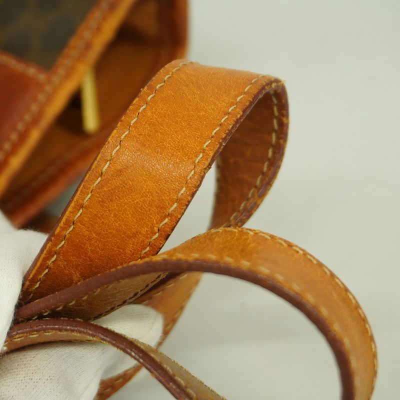 Celine Tote Bag Macadam PVC Brown Gold Hardware Women's