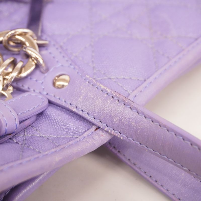 Christian Dior Tote Bag Canage Panarea PVC Purple Silver Hardware Women