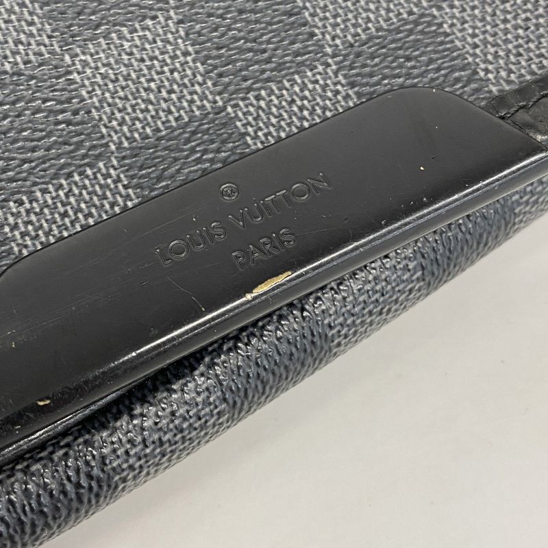 Louis Vuitton Shoulder Bag Damier Graphite Renzo N51213 Black Gray Men's