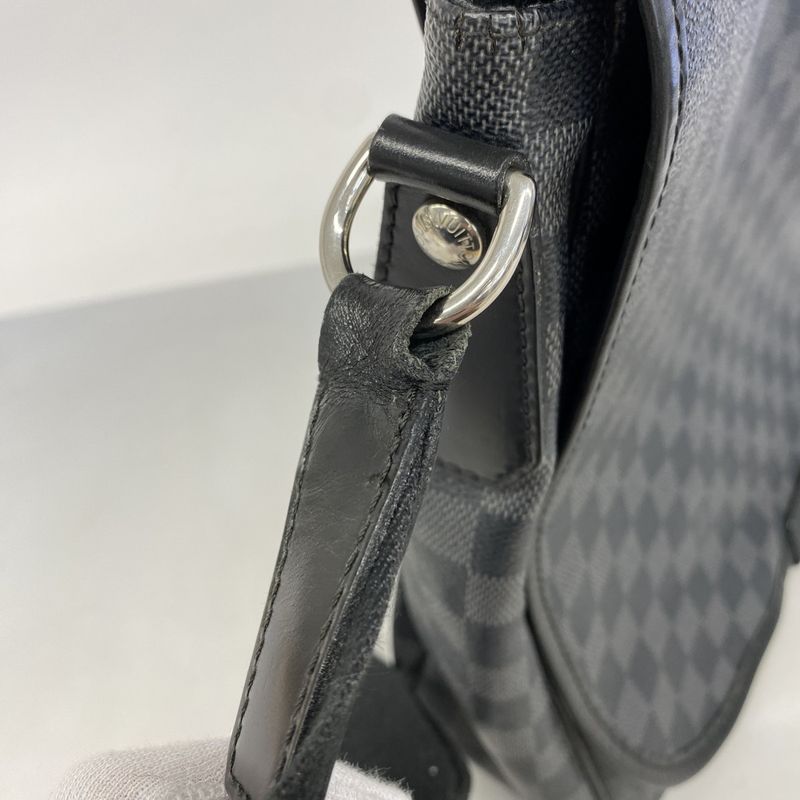 Louis Vuitton Shoulder Bag Damier Graphite Renzo N51213 Black Gray Men's