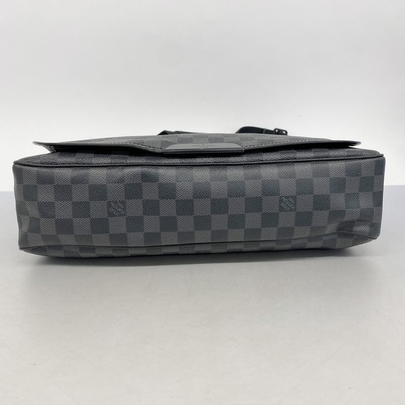 Louis Vuitton Shoulder Bag Damier Graphite Renzo N51213 Black Gray Men's
