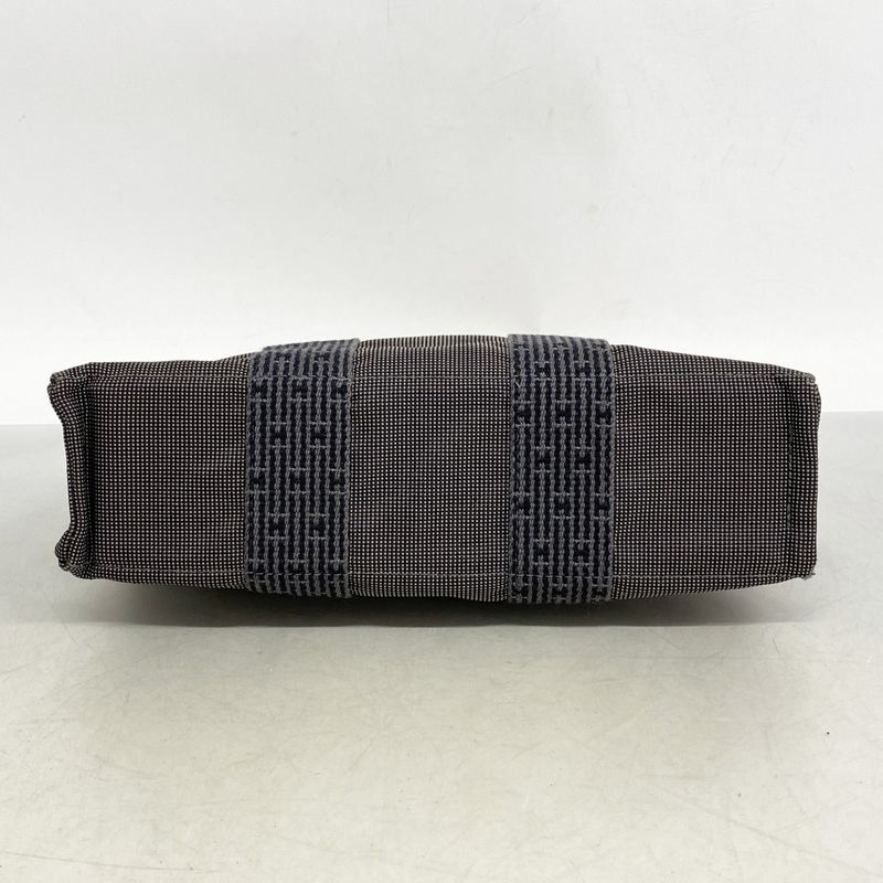 Hermes Tote Bag Yale Line PM Canvas Gray Silver Hardware Women