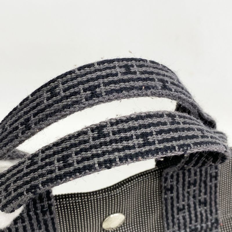 Hermes Tote Bag Yale Line PM Canvas Gray Silver Hardware Women