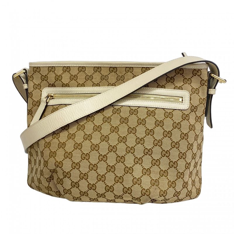 Gucci Shoulder Bag GG Canvas 388930 Canvas Beige Chien Pan Gold Hardware Women