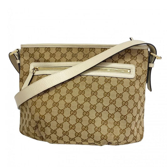Gucci Shoulder Bag GG Canvas 388930 Canvas Beige Chien Pan Gold Hardware Women