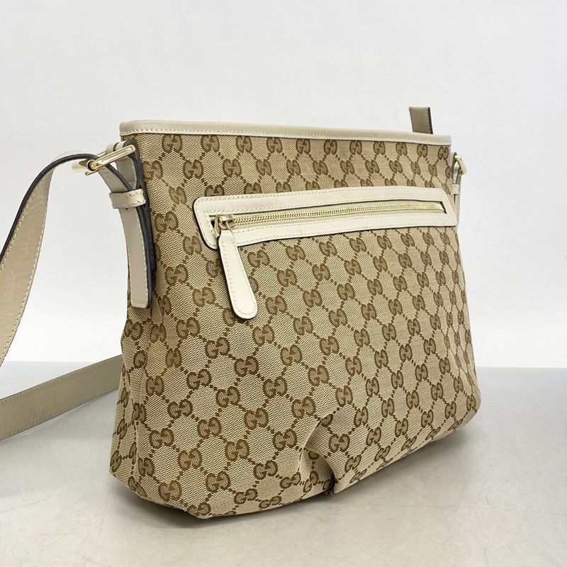 Gucci Shoulder Bag GG Canvas 388930 Canvas Beige Chien Pan Gold Hardware Women