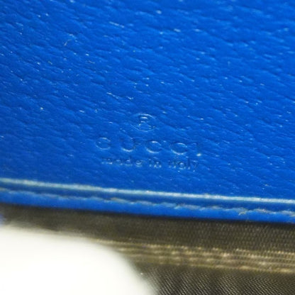 Gucci Long Wallet GG Supreme 701423 PVC Beige Brown Blue Gold Hardware Men