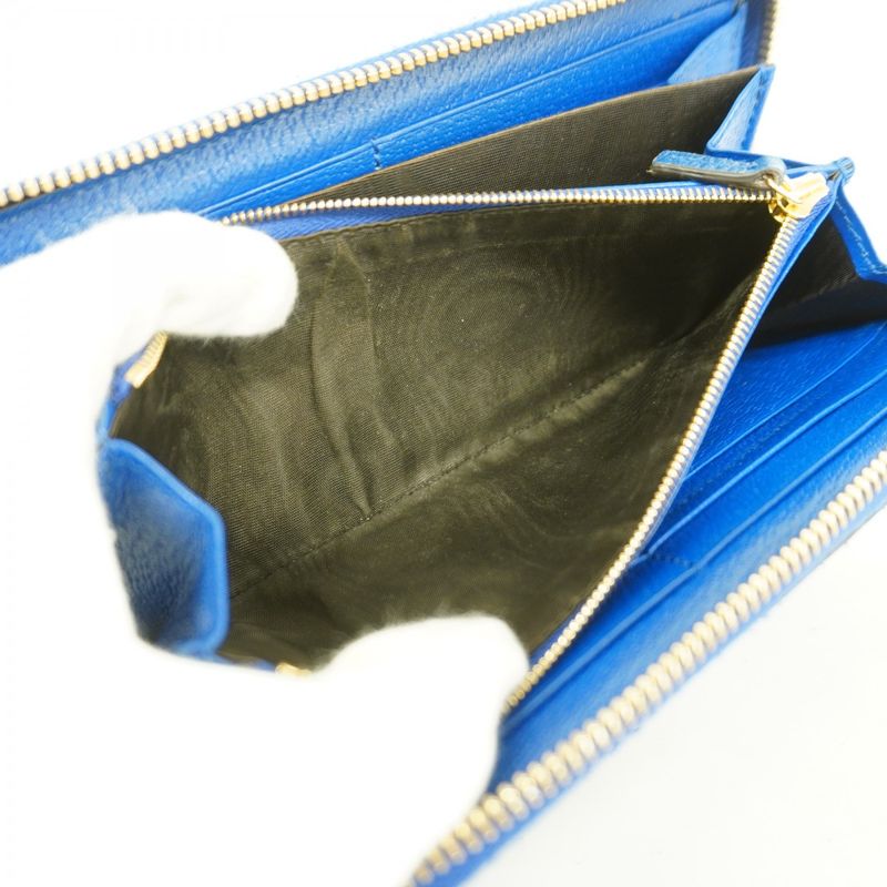 Gucci Long Wallet GG Supreme 701423 PVC Beige Brown Blue Gold Hardware Men