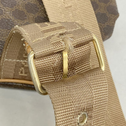 Celine Backpack Daypack Macadam PVC Brown Gold Hardware Women