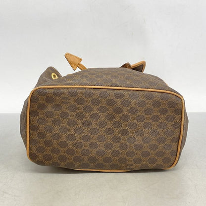 Celine Backpack Daypack Macadam PVC Brown Gold Hardware Women