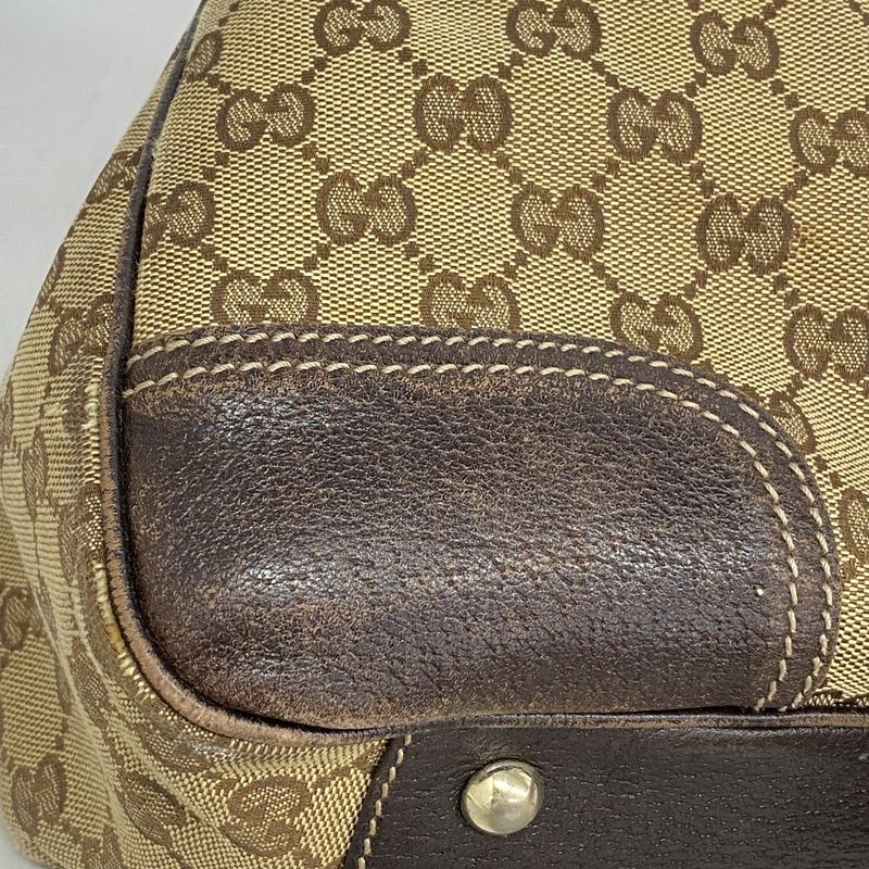 Gucci Tote Bag GG Canvas Princy 163805 Canvas Brown Chien Pan Gold Hardware