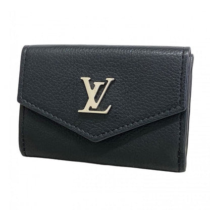Louis Vuitton Portefeuille Lock Mini M63921 Noir Black Women