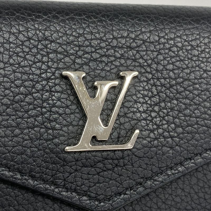 Louis Vuitton Portefeuille Lock Mini M63921 Noir Black Women
