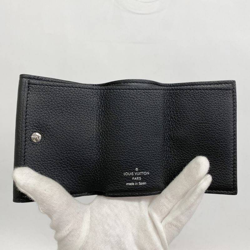 Louis Vuitton Portefeuille Lock Mini M63921 Noir Black Women