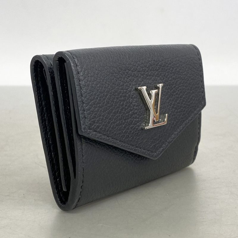 Louis Vuitton Portefeuille Lock Mini M63921 Noir Black Women
