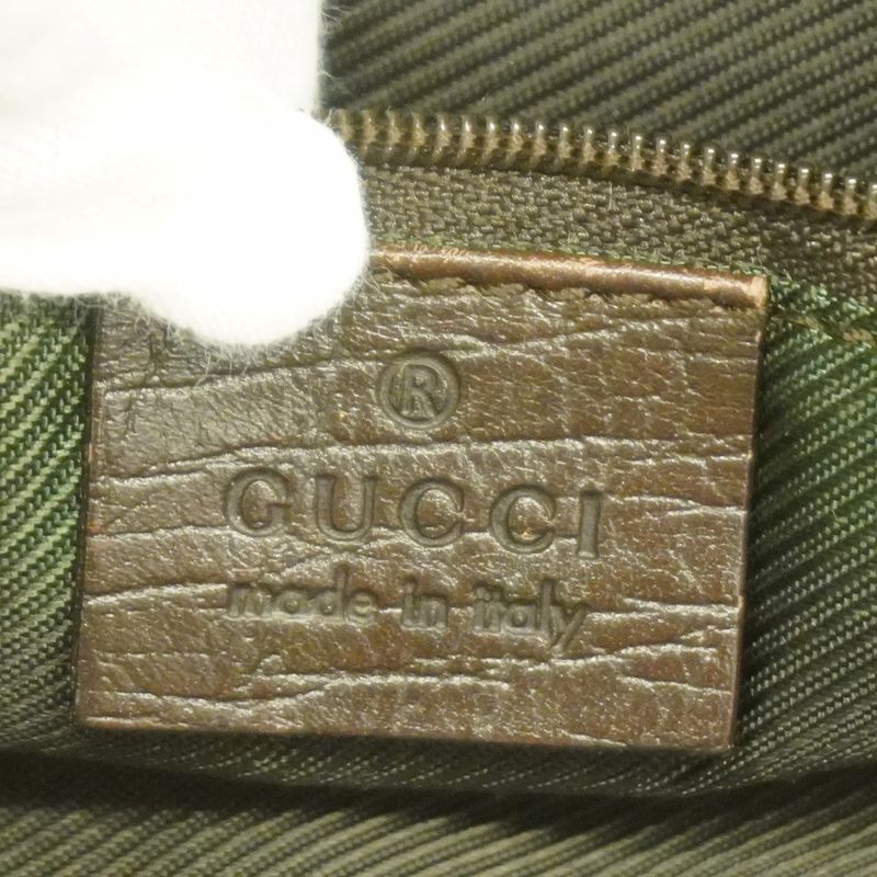 Gucci Tote Bag GG Supreme 91249 PVC Brown Silver Hardware Women's