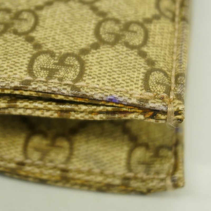 Gucci Tote Bag GG Supreme 91249 PVC Brown Silver Hardware Women's