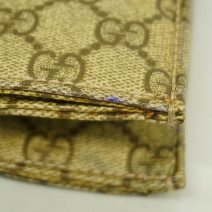 Gucci Tote Bag GG Supreme 91249 PVC Brown Silver Hardware Women's