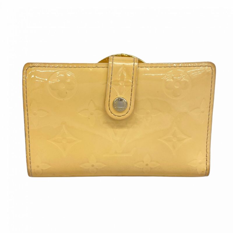 Louis Vuitton Wallet Vernis Porte Monnaie Viennois M91314 Marshmallow Pin Cles