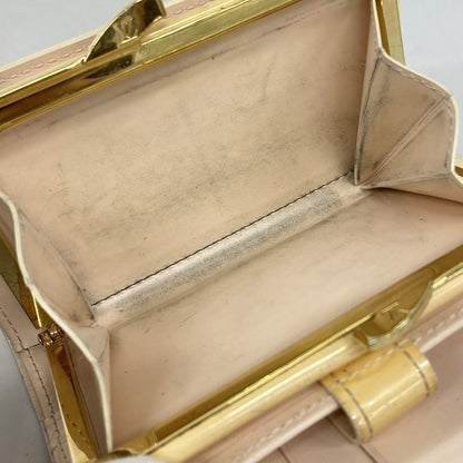 Louis Vuitton Wallet Vernis Porte Monnaie Viennois M91314 Marshmallow Pin Cles