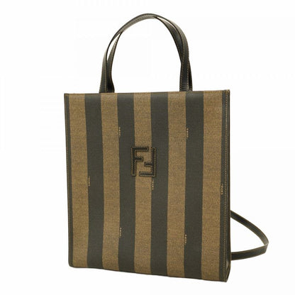 Fendi Backpack Daypack Pecan PVC Black Brown Gold Hardware 2way Bag Men Women