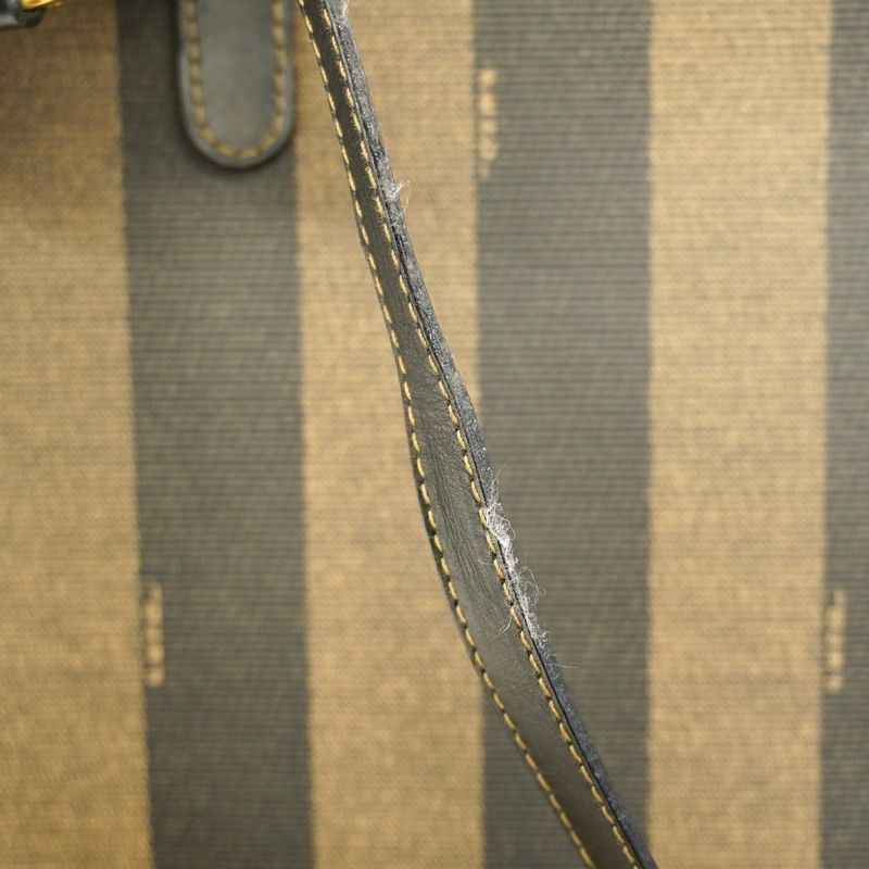 Fendi Backpack Daypack Pecan PVC Black Brown Gold Hardware 2way Bag Men Women