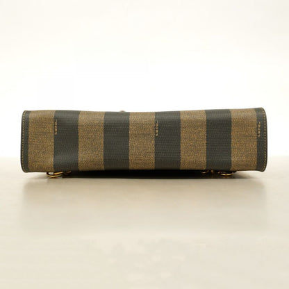 Fendi Backpack Daypack Pecan PVC Black Brown Gold Hardware 2way Bag Men Women