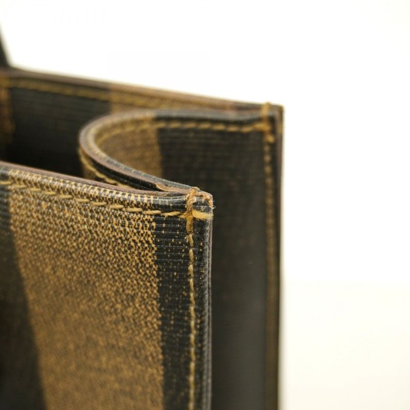 Fendi Backpack Daypack Pecan PVC Black Brown Gold Hardware 2way Bag Men Women