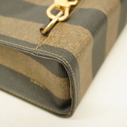 Fendi Backpack Daypack Pecan PVC Black Brown Gold Hardware 2way Bag Men Women