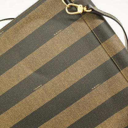 Fendi Backpack Daypack Pecan PVC Black Brown Gold Hardware 2way Bag Men Women