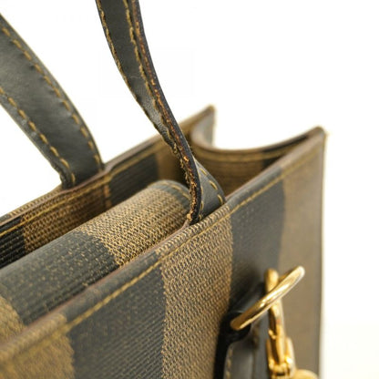 Fendi Backpack Daypack Pecan PVC Black Brown Gold Hardware 2way Bag Men Women