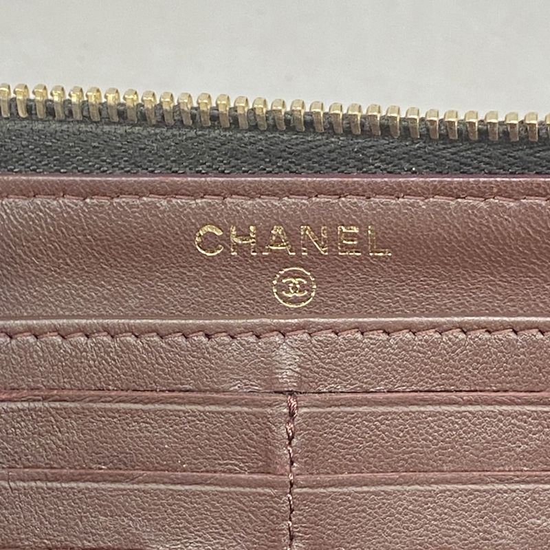 Chanel Long Wallet Matelasse Lambskin Black Chien Pan Gold Hardware Women