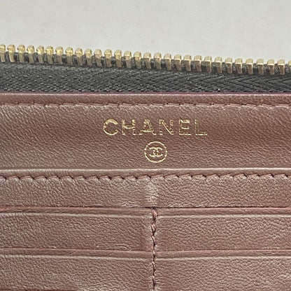 Chanel Long Wallet Matelasse Lambskin Black Chien Pan Gold Hardware Women
