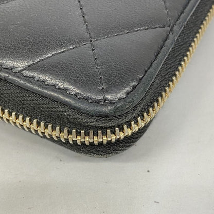 Chanel Long Wallet Matelasse Lambskin Black Chien Pan Gold Hardware Women