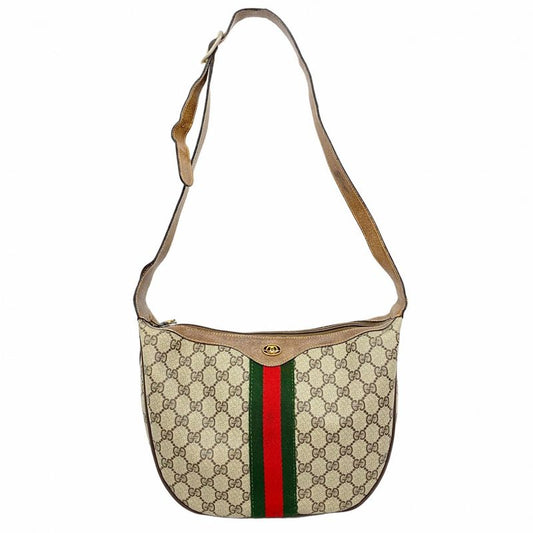 Gucci Shoulder Bag GG Supreme Sherry Line 68 001 3840 PVC Brown Gold Hardware
