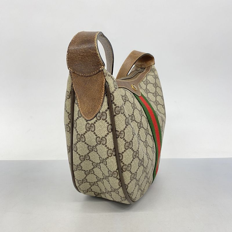 Gucci Shoulder Bag GG Supreme Sherry Line 68 001 3840 PVC Brown Gold Hardware