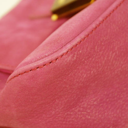 Fendi Handbag Mamma Bucket Leather Purple Gold Hardware Women