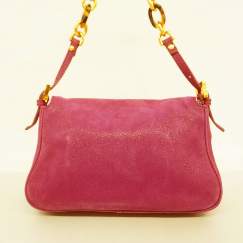 Fendi Handbag Mamma Bucket Leather Purple Gold Hardware Women