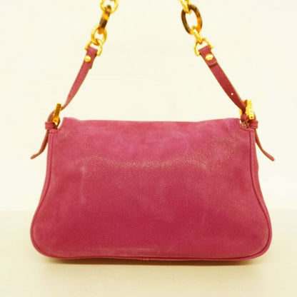 Fendi Handbag Mamma Bucket Leather Purple Gold Hardware Women