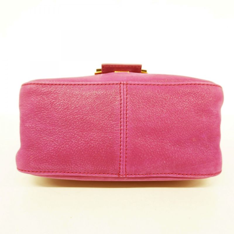 Fendi Handbag Mamma Bucket Leather Purple Gold Hardware Women