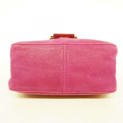 Fendi Handbag Mamma Bucket Leather Purple Gold Hardware Women