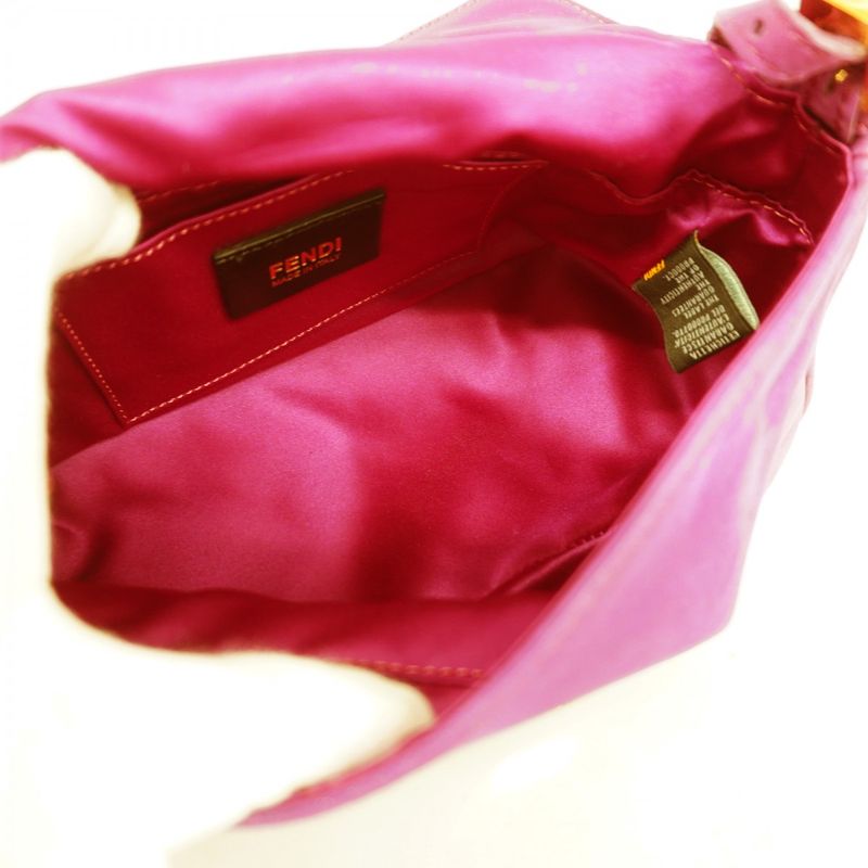 Fendi Handbag Mamma Bucket Leather Purple Gold Hardware Women