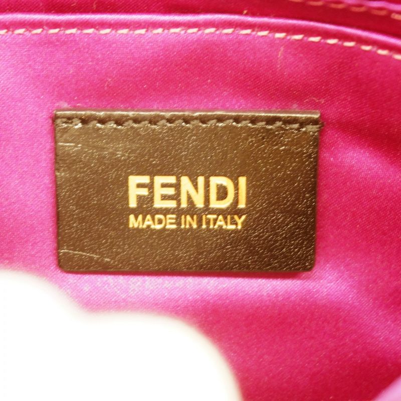 Fendi Handbag Mamma Bucket Leather Purple Gold Hardware Women
