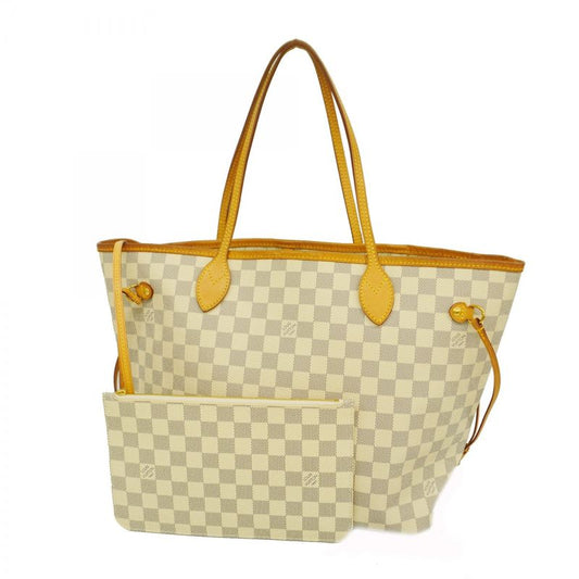 Louis Vuitton Tote Bag Damier Azure Neverfull MM N41361 White Ladies