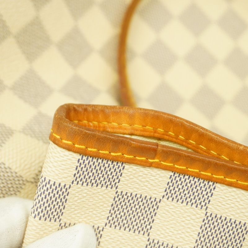 Louis Vuitton Tote Bag Damier Azure Neverfull MM N41361 White Ladies